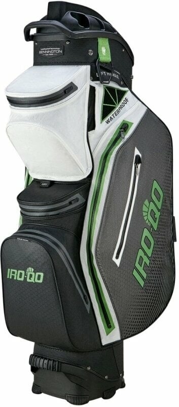 Golfbag Bennington IRO QO 14 Waterproof Black/White/Canon Grey/Lime Golfbag