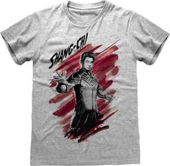 Skjorta Shang Chi Ink Pose T-shirt med korta ärmar/Heather Grey/Kort