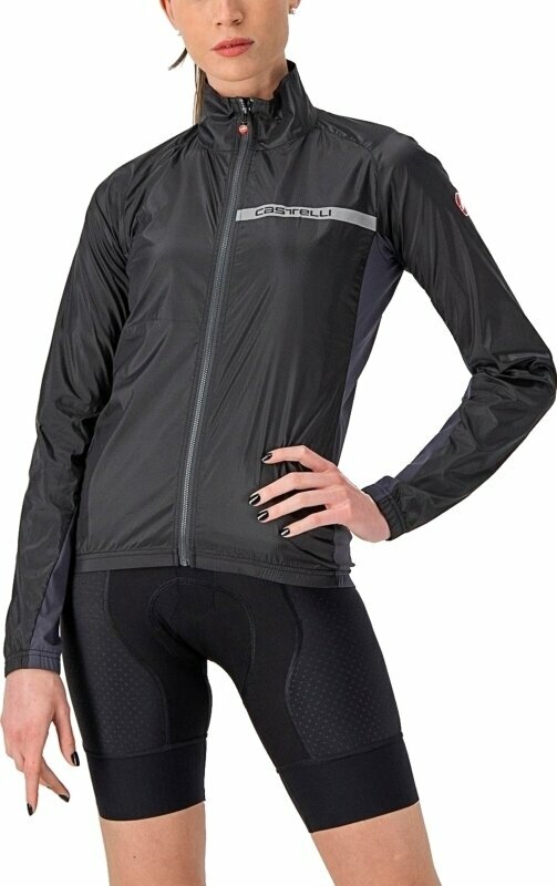 Cycling Jacket, Vest Castelli Squadra Stretch W Light Black/Dark Gray XS Jacket
