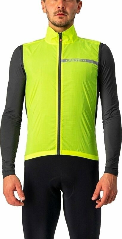 Biciklistička jakna, prsluk Castelli Squadra Stretch Yellow Fluo/Dark Gray S Prsluk