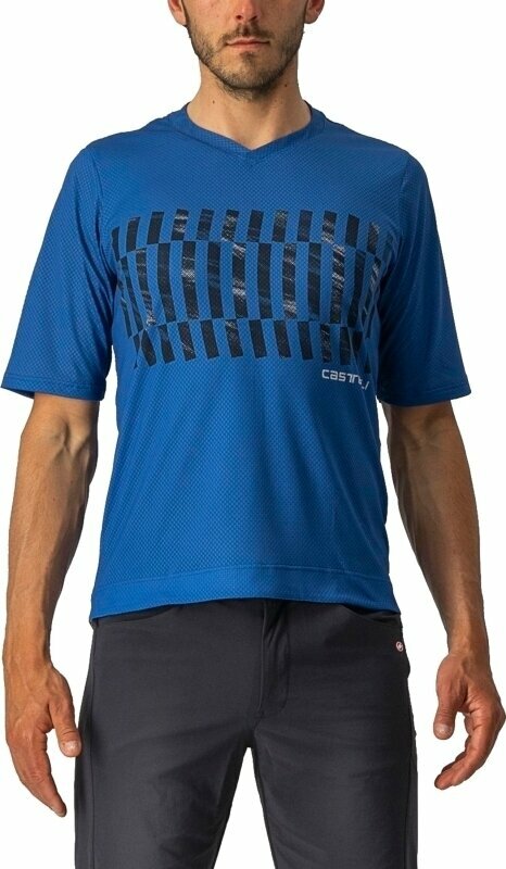 Jersey/T-Shirt Castelli Trail Tech SS Cobalt Blue/Savile Blue/Silver M