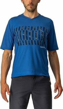 Jersey/T-Shirt Castelli Trail Tech SS Cobalt Blue/Savile Blue/Silver M - 1