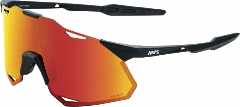 Cycling Glasses 100% Hypercraft XS Soft Tact Black/HiPER Red Multilayer Mirror Cycling Glasses
