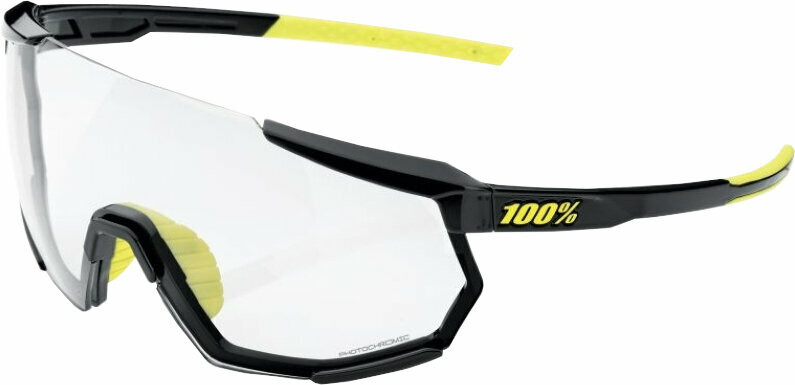 Cycling Glasses 100% Racetrap 3.0 Gloss Black/Photochromic Cycling Glasses