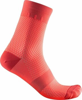 Cycling Socks Castelli Velocissima 12 W Brilliant Pink/Coral Flash S/M Cycling Socks - 1