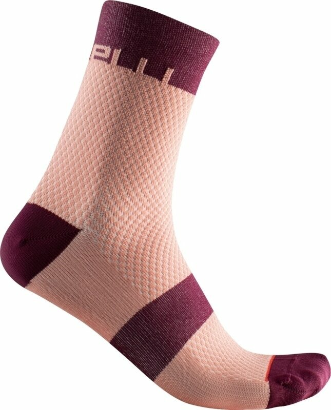 Чорапи за колоездене Castelli Velocissima 12 W Bordeaux/Blush L/XL Чорапи за колоездене