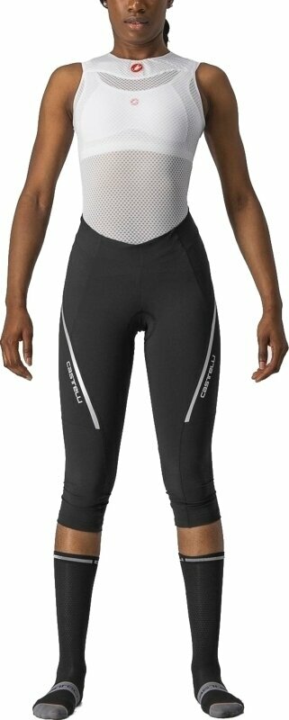 Pantaloncini e pantaloni da ciclismo Castelli Velocissima 3 W Black/Silver L Pantaloncini e pantaloni da ciclismo