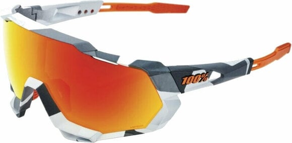 Cycling Glasses 100% Speedtrap Soft Tact Grey Camo/HiPER Red Multilayer Mirror Cycling Glasses - 1