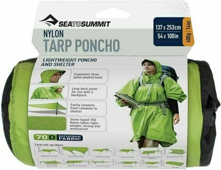 Outdoor Jacket Sea To Summit Nylon Tarp Poncho 70D Green Outdoor Jacket - 1
