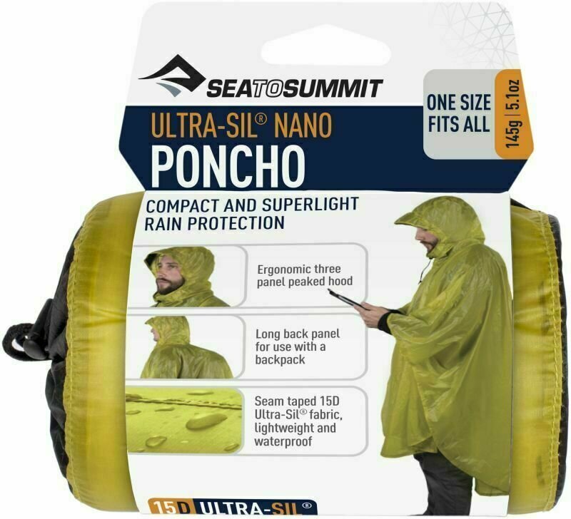 Udendørs jakke Sea To Summit Ultra-Sil Nano Poncho 15D Lime Udendørs jakke