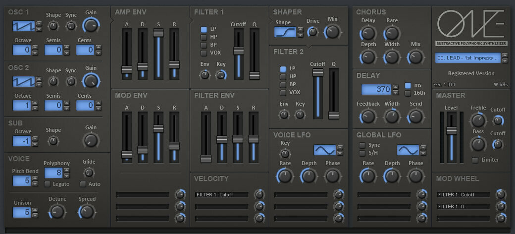 Plug-Ins Software e Processori Effetti Kilohearts kHs ONE (Prodotto digitale)