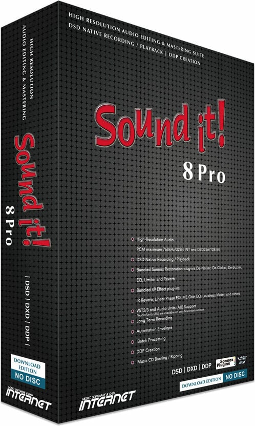 Programvara för mastring Internet Co. Sound it! 8 Pro (Win) (Digital produkt)