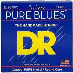 Struny pre elektrickú gitaru DR Strings PHR-10 Pure Blues 3-Pack Struny pre elektrickú gitaru