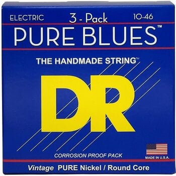 Struny do gitary elektrycznej DR Strings PHR-10 Pure Blues 3-Pack - 1