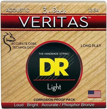 Struny pro akustickou kytaru DR Strings VTA-12 Veritas 3-Pack
