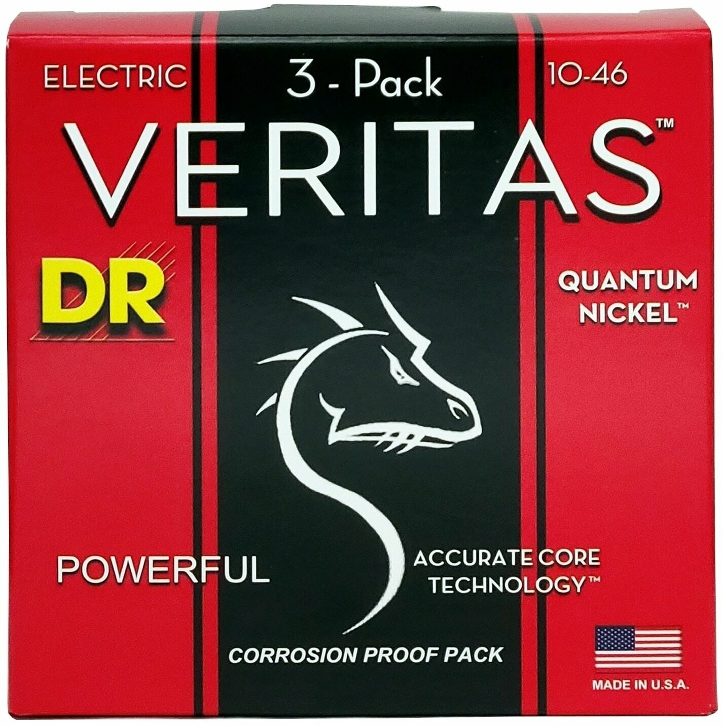 Levně DR Strings VTE-10 Veritas 3-Pack