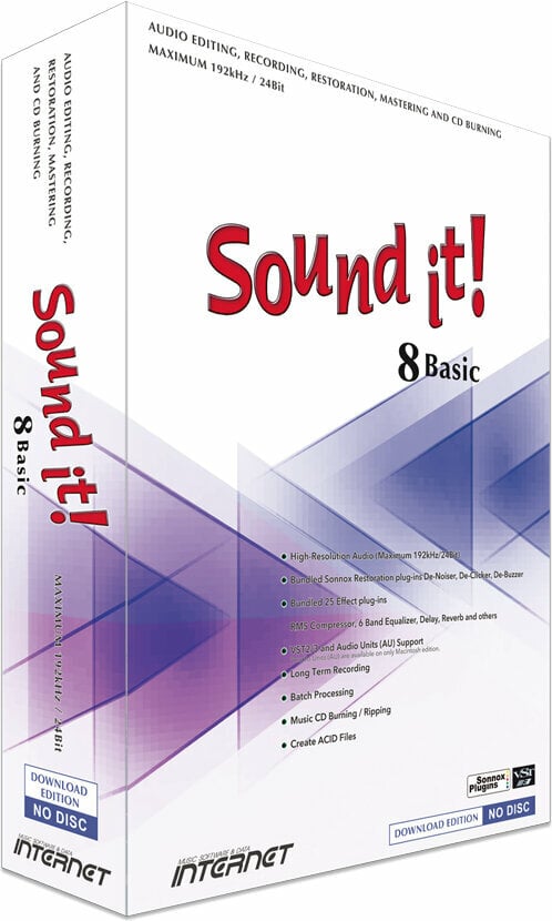Oprogramowanie do masteringu Internet Co. Sound it! 8 Basic (Win) (Produkt cyfrowy)