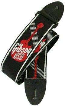 Textile guitar strap Gibson "2"" Woven Strap w/ Gibson Logo-Red" - 1