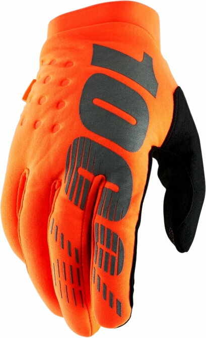 Kesztyű kerékpározáshoz 100% Brisker Gloves Fluo Orange/Black S Kesztyű kerékpározáshoz