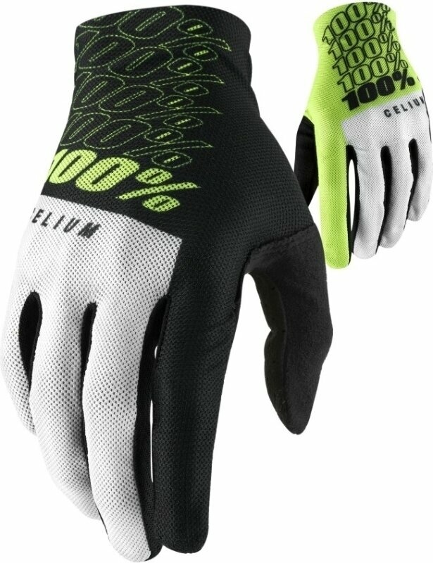 Γάντια Ποδηλασίας 100% Celium Gloves Fluo Yellow 2XL Γάντια Ποδηλασίας