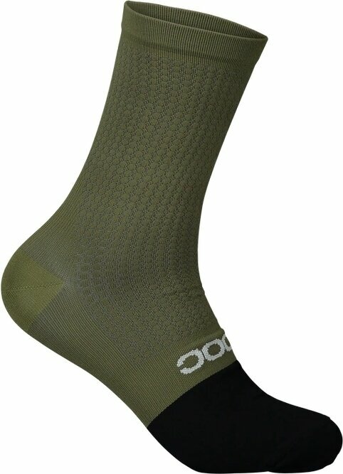 Kerékpáros zoknik POC Flair Sock Mid Epidote Green/Uranium Black M Kerékpáros zoknik