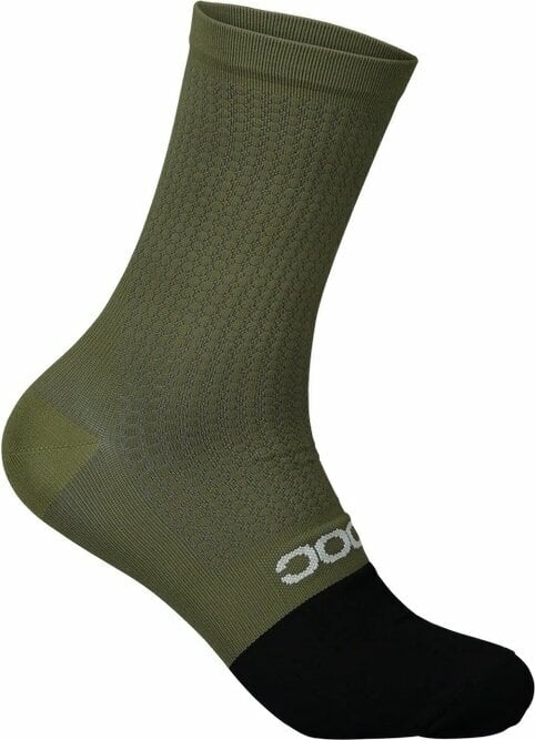 Kerékpáros zoknik POC Flair Sock Mid Epidote Green/Uranium Black S Kerékpáros zoknik