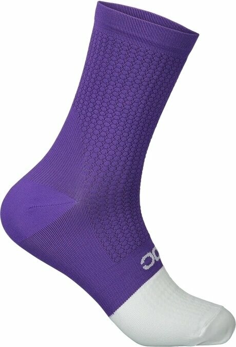 Cyklo ponožky POC Flair Sock Mid Sapphire Purple/Hydrogen White M Cyklo ponožky