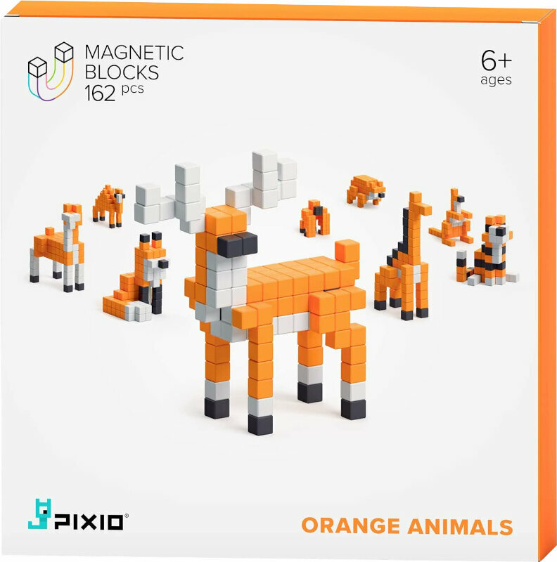 Творчески и образователни играчки > Магнитни играчки Pixio Магнитни блокове Orange Animals