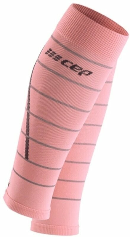 Rękawy na łydki dla biegaczy CEP WS401Z Compression Calf Sleeves Reflective Light Pink II Rękawy na łydki dla biegaczy
