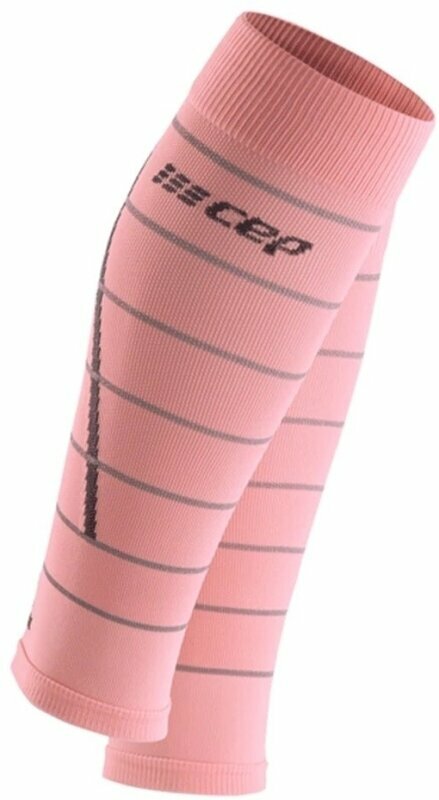 Couvre-mollets pour les coureurs CEP WS401Z Compression Calf Sleeves Reflective Light Pink IV Couvre-mollets pour les coureurs
