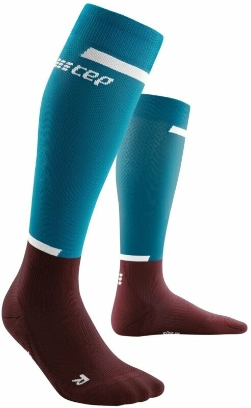 Chaussettes de course
 CEP WP209R Compression Tall Socks 4.0 Petrol/Dark Red III Chaussettes de course
