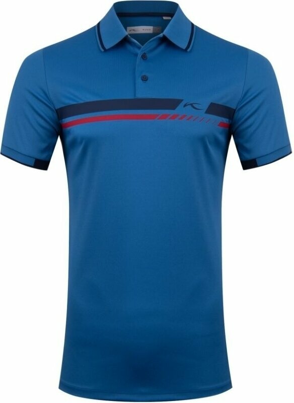 Облекло > Ризи за поло Kjus Mens Spot Printed Polo SS Blueberry/Atlanta Blue 50