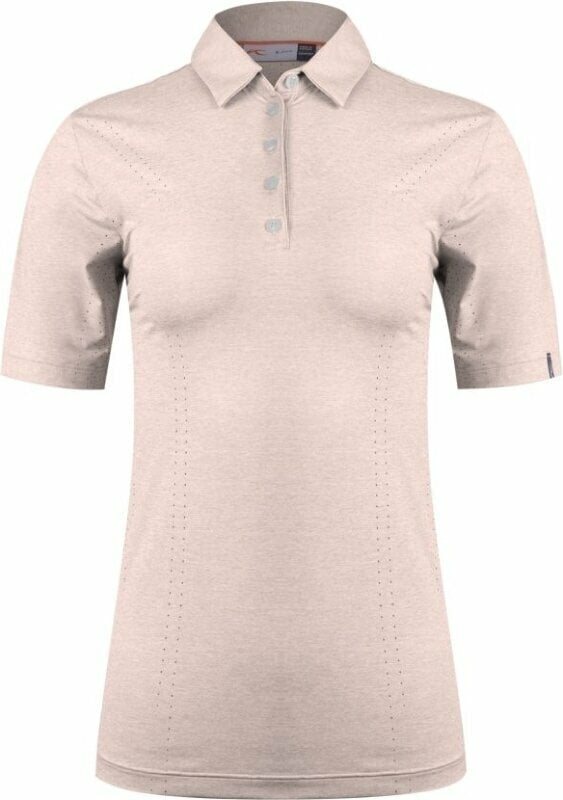 Camisa pólo Kjus Womens Ally Cooling Polo SS Blush Pink Melange 36