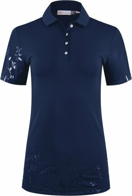 Polo trøje Kjus Womens Lily Print Polo Short Sleeve Atlanta Blue/Atlanta Blue 34