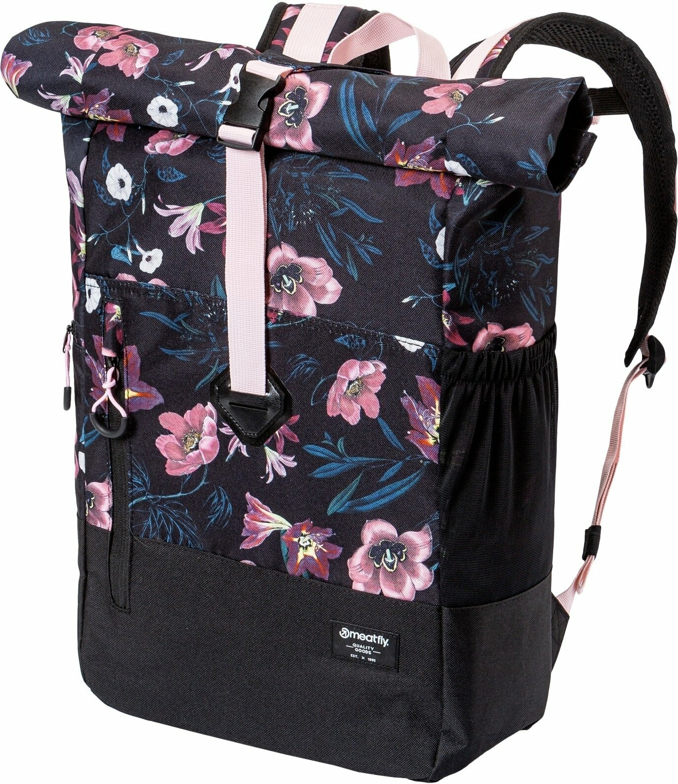 Lifestyle sac à dos / Sac Meatfly Holler Backpack Hibiscus Black/Black 28 L Sac à dos
