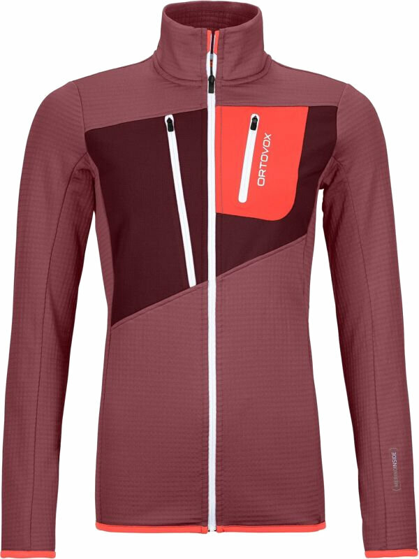 Hættetrøje til udendørs brug Ortovox Fleece Grid Jacket W Mountain Rose M Hættetrøje til udendørs brug
