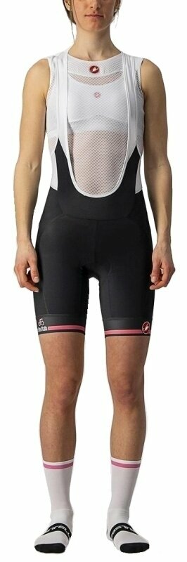 Fietsbroeken en -shorts Castelli Giro Velocissima Bibshort Nero/Rosa Giro XS Fietsbroeken en -shorts