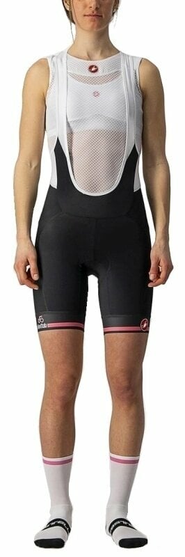 Calções e calças de ciclismo Castelli Giro Velocissima Bibshort Nero/Rosa Giro S Calções e calças de ciclismo