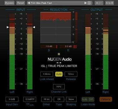 Software de masterização Nugen Audio ISL 2ST (Produto digital) - 1