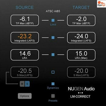 Ενημερώσεις & Αναβαθμίσεις Nugen Audio LM-Cor w DynApt (Extension) (Ψηφιακό προϊόν) - 1