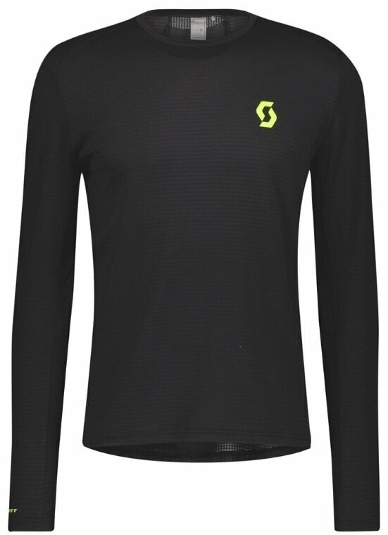 Running t-shirt with long sleeves Scott RC Run LS Mens Shirt Black/Yellow M Running t-shirt with long sleeves