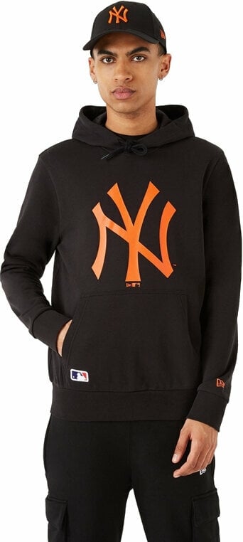 Felpa New York Yankees MLB Seasonal Team Logo Black/Orange S Felpa