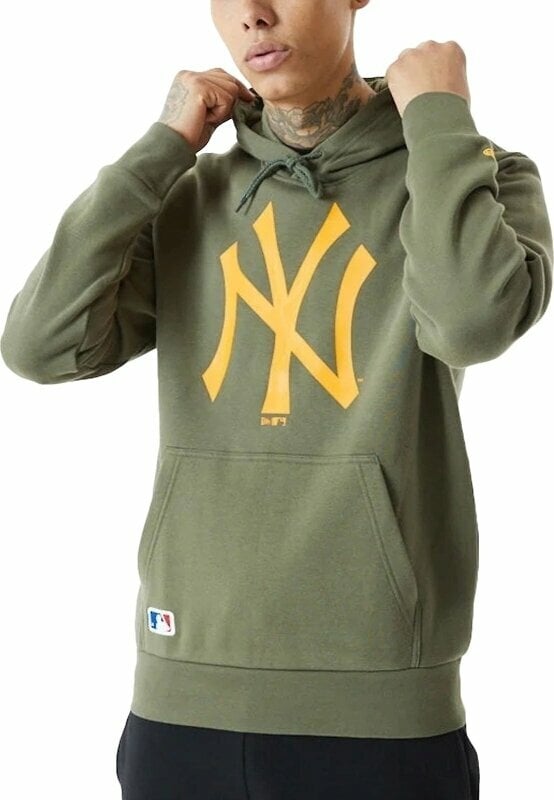 Hoodie New York Yankees MLB Seasonal Team Logo Olive/Orange XL Hoodie