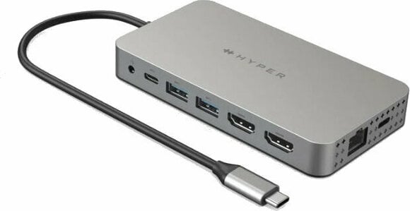 USB Hub HYPER HyperDrive Duel HDMI 10-in1 Travel Dock for M1 MacBook (silicon Motion)