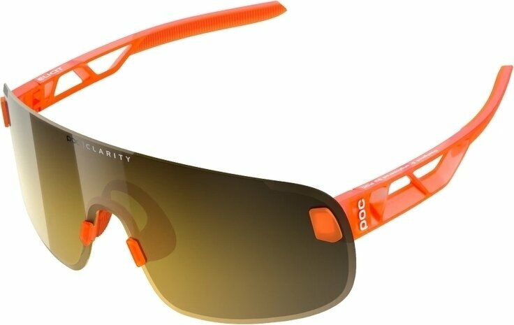 Óculos de ciclismo POC Elicit Fluorescent Orange Translucent/Violet Gold Mirror Óculos de ciclismo