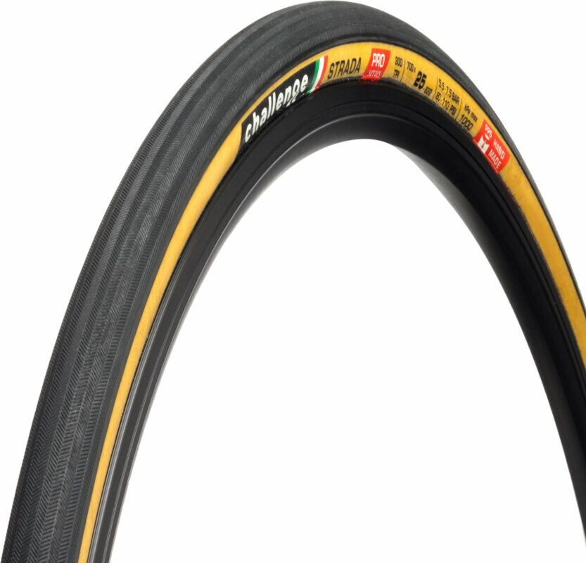 Challenge Strada Pro Tire 29/28" (622 mm) 25.0 Black/Tan En kevlar Pneu pour vélo de route Yellow Black