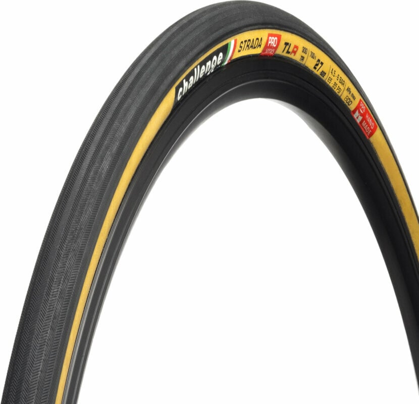 Road bike tyre Challenge Strada TLR Pro Tire 29/28" (622 mm) 27.0 Black/Tan Folding Road bike tyre