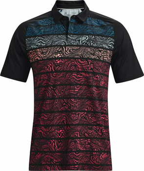 Chemise polo Under Armour Iso-Chill Psych Stripe Mens Polo Black/Penta Pink/Halo Gray M - 1