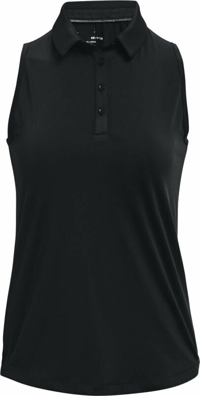 Polo Shirt Under Armour Zinger Womens Sleeveless Polo Black/Metallic Silver L Polo Shirt