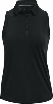 Polo Shirt Under Armour Zinger Womens Sleeveless Polo Black/Metallic Silver L Polo Shirt - 1